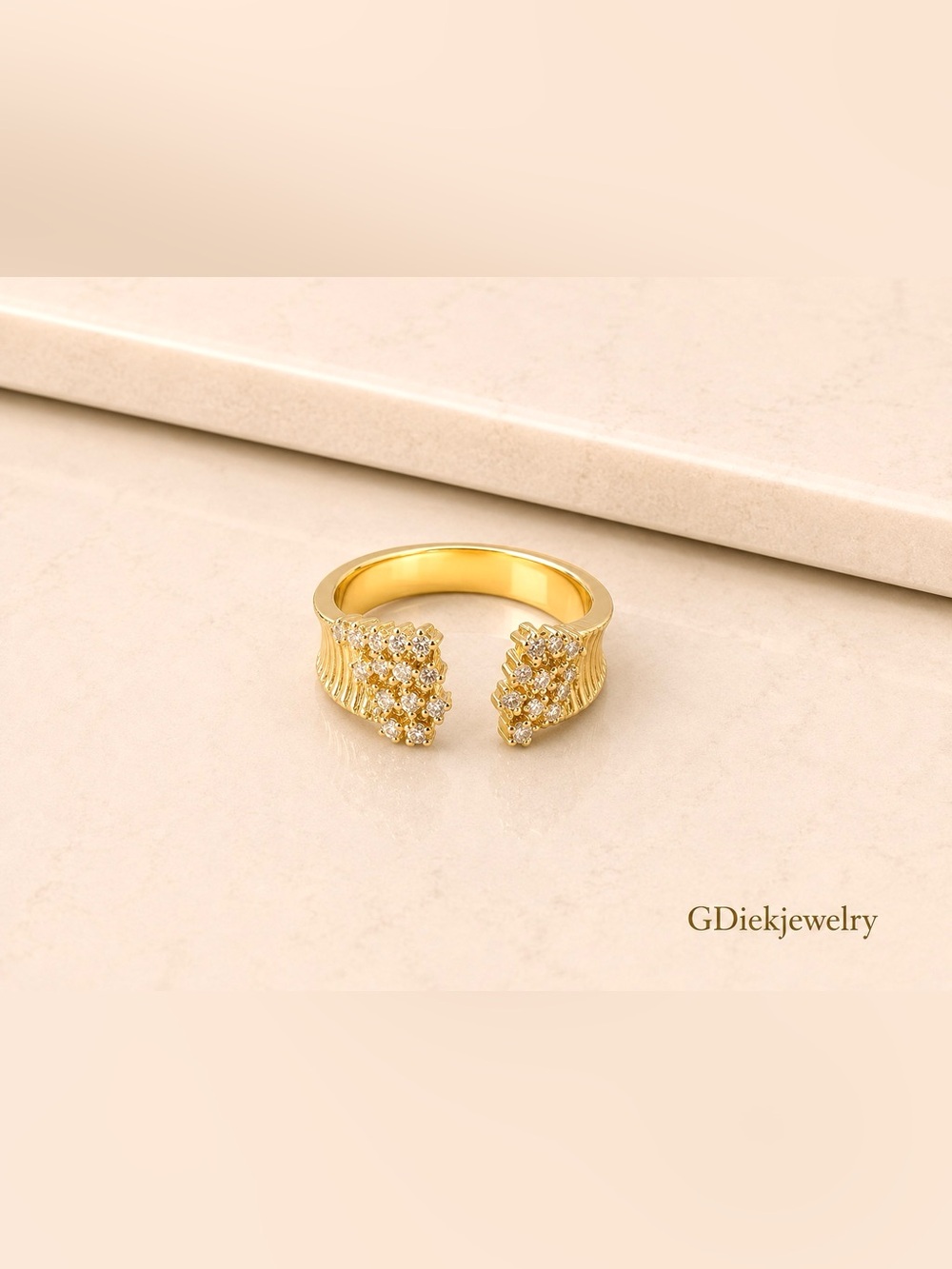 Goldfilled Open Cluster Crystal Ring - Women's Fashion Jewelry